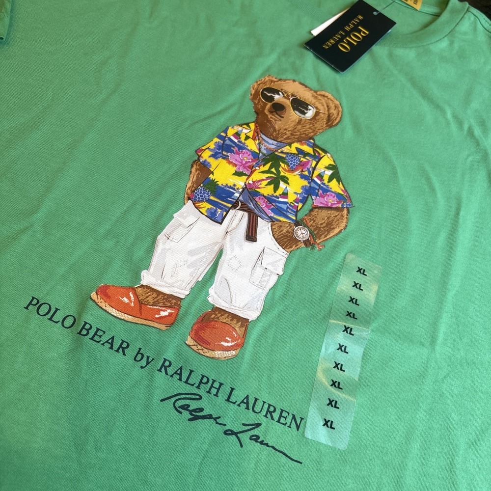 Polo Ralph Lauren Hawaiian Bear Preppy T-Shirt Green Men's XL - NWT